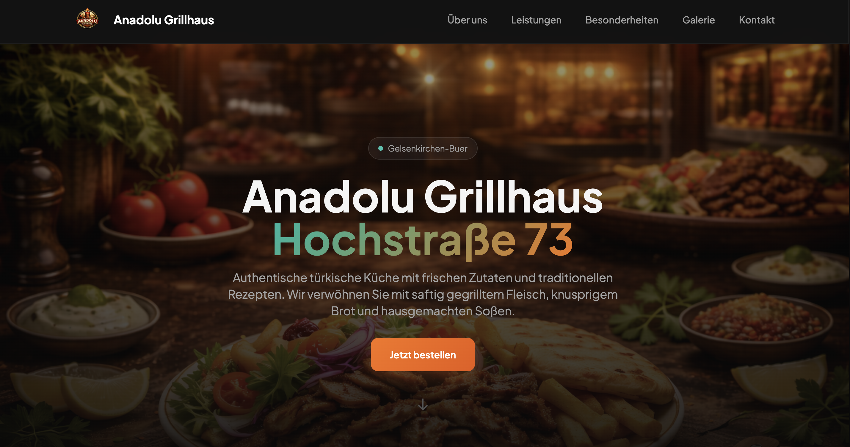 Anadolu Grillhaus Website Vorschau
