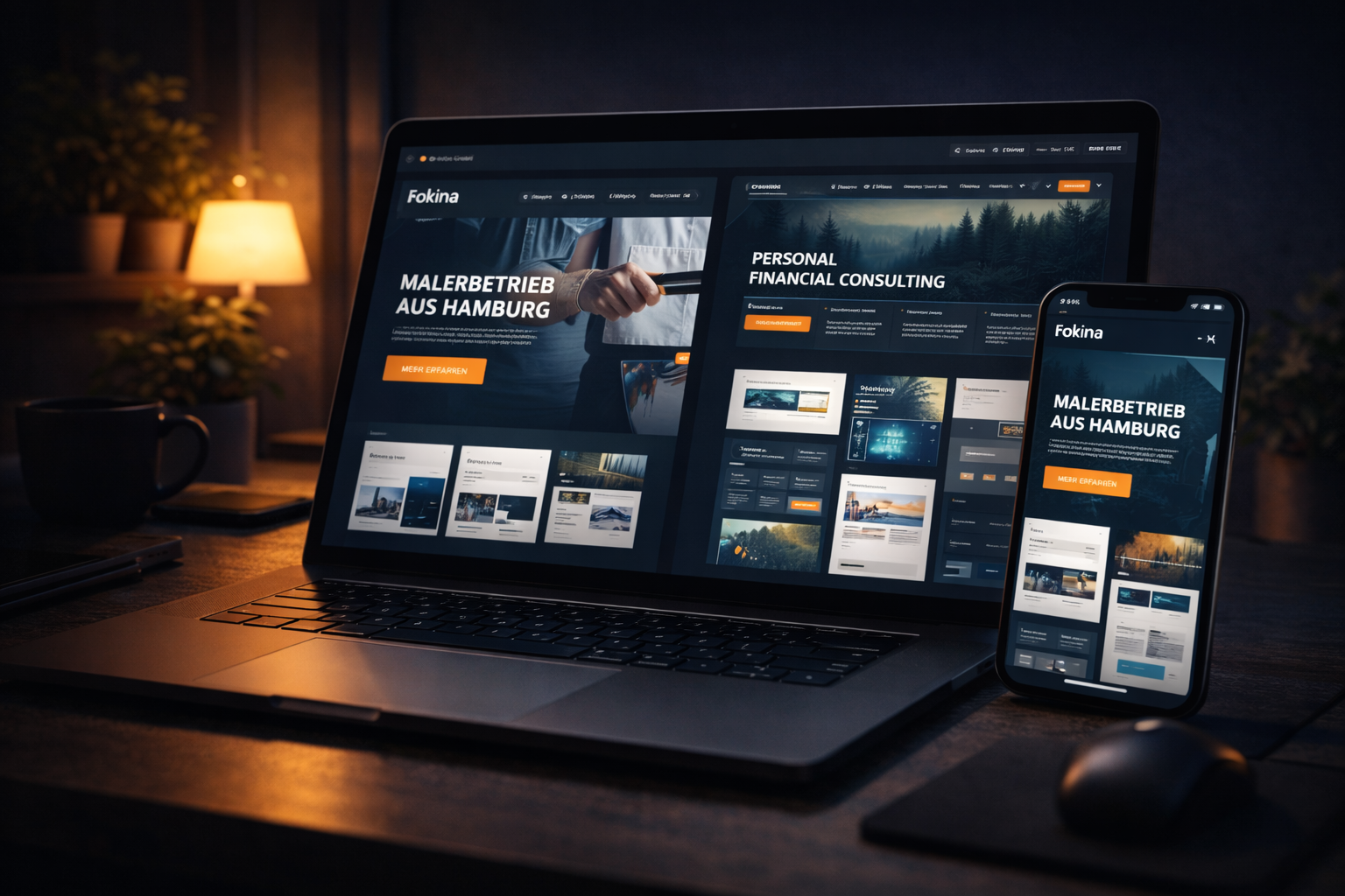 Website Mockup auf Laptop